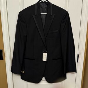 Calvin Klein Men's Black Wool Tuxedo Blazer Size 40R Formal Shawl Lapel